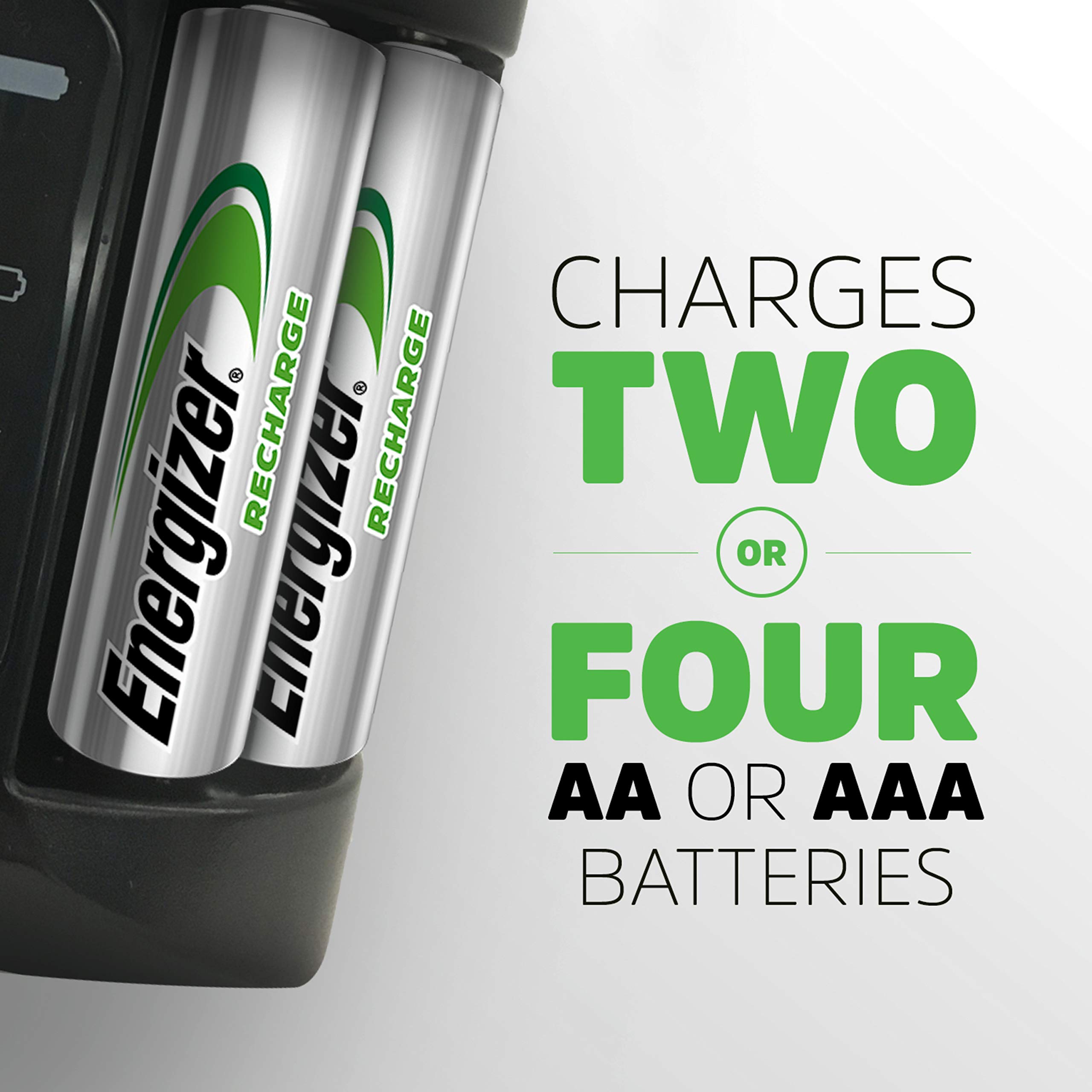 Energizer Rechargeable AA and AAA Battery Charger (Recharge Pro) with 4