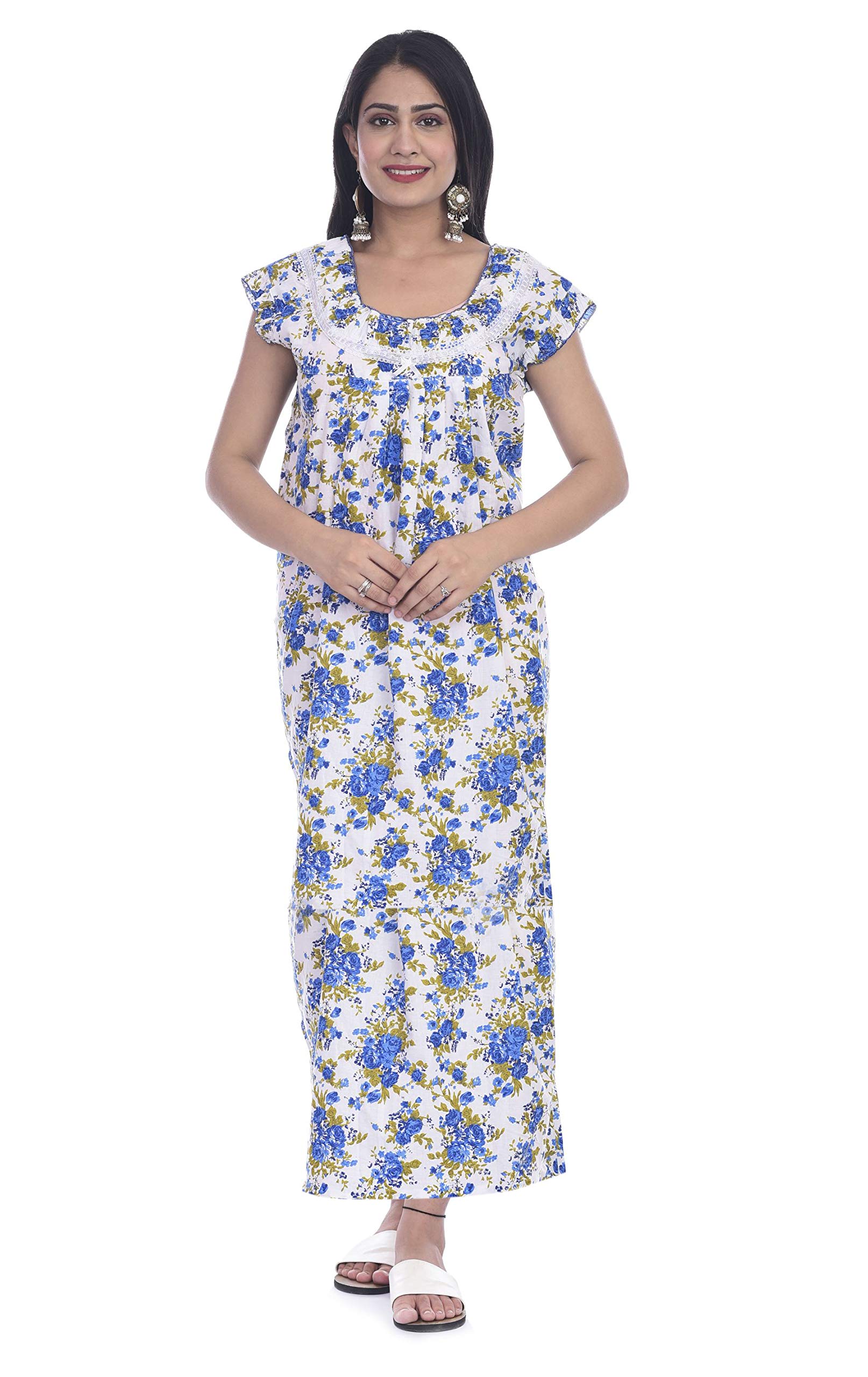 Womens Nighty Nightwear Gown Cotton 