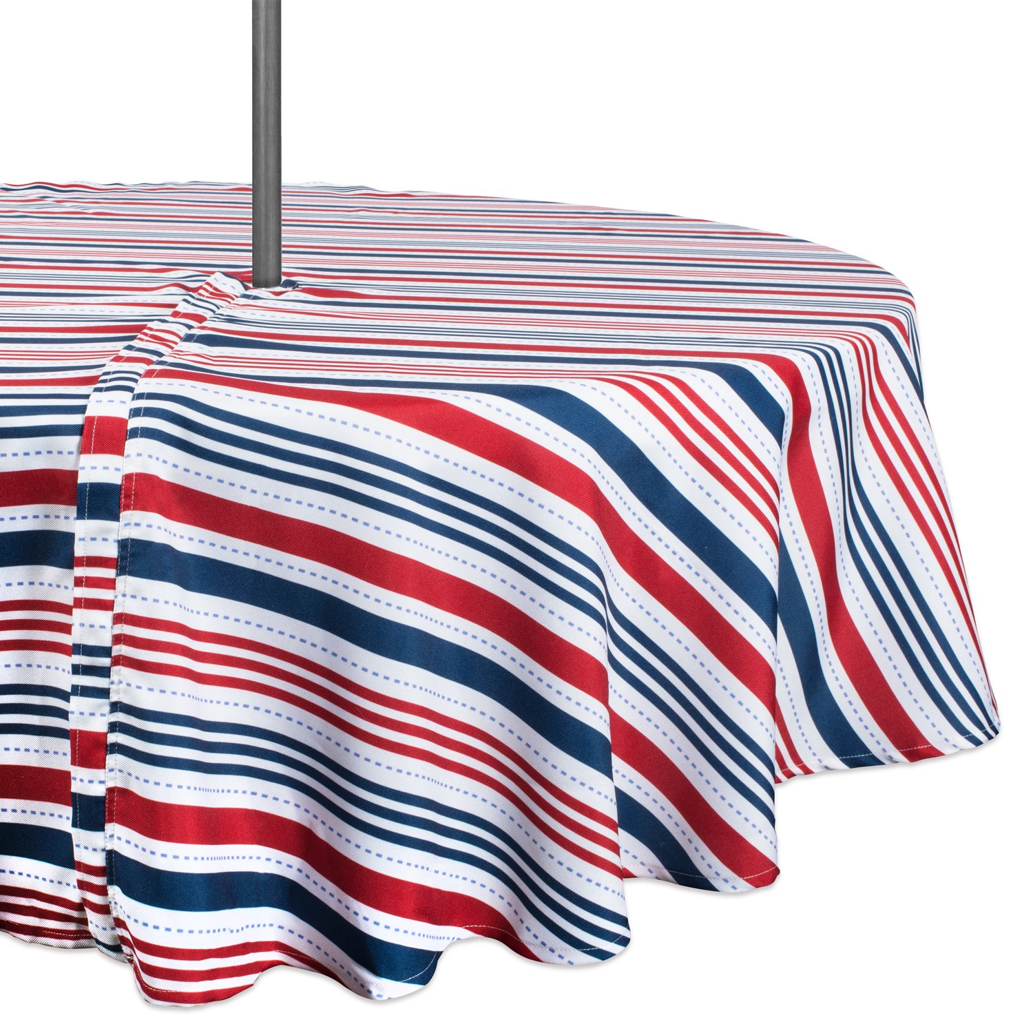 DII Stain Resistant & Waterproof, Polyester, Red, White, & Blue, 52" (Round)