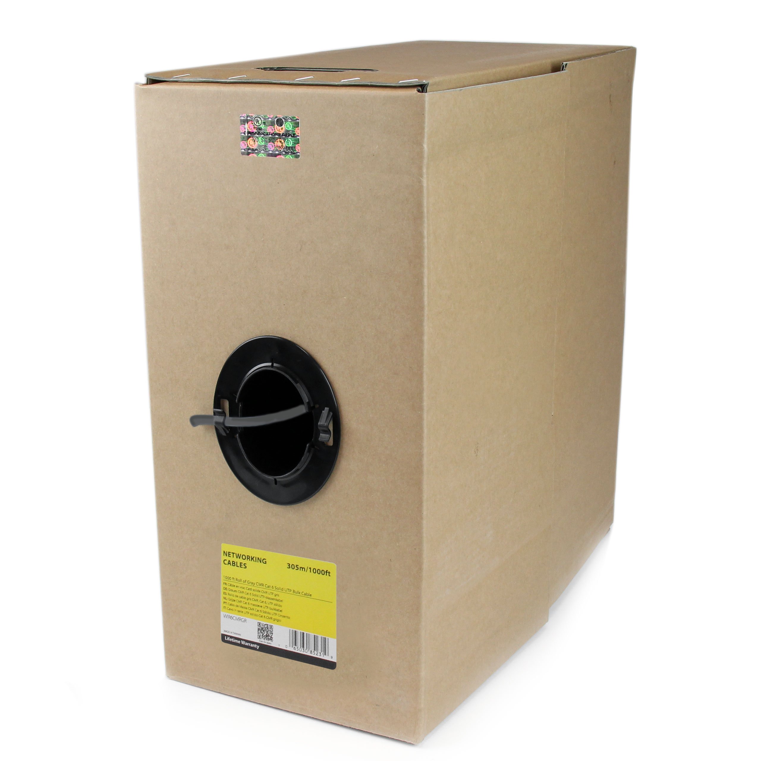 StarTech.com Bulk Cat 6 Ethernet Cable - 1000 ft. (304,8m) - Solid - CMR-Rated - Gray - TAA Compliant — image 1