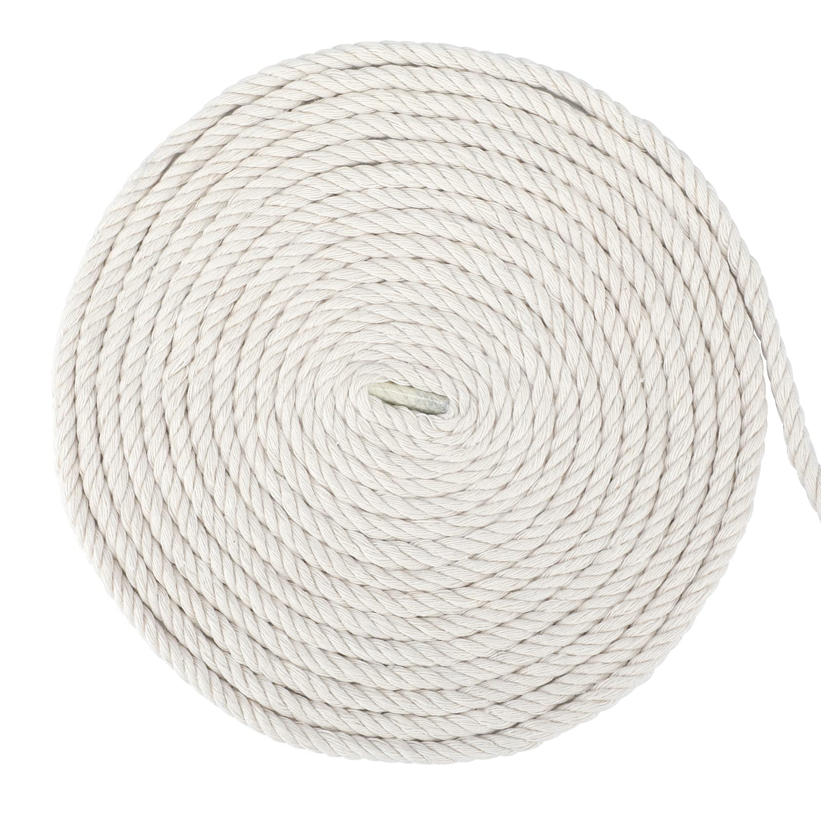 G2PLUS 6MM Beige Macrame Cord - 20M Thick Macrame Cotton Rope - Hanging Knitting Craft Rope for Wall Hanging Plant Hanger Knitting Craft
