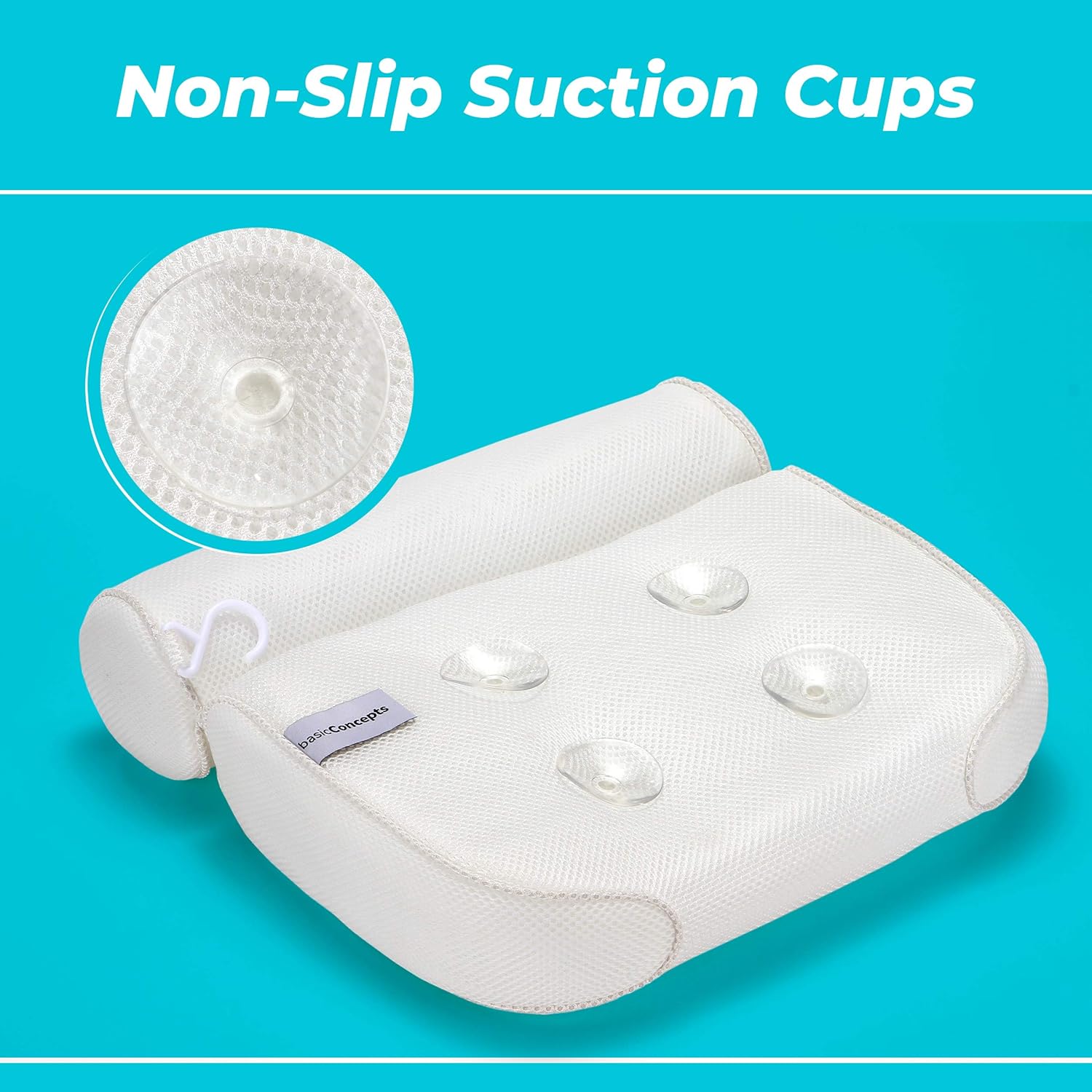 Bath Pillow (Premium Quality), Luxury Bathtub Pillow Rest (Powerful Suction Cups), Bath Pillows for Tub Neck and Back Support, Spa Pillow for Bathtub (Breathable 3D Mesh), Hot Tub Pillow (Head) : Beauty