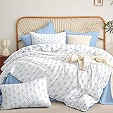 Bildenly Comforter Set Full Size White - Blue Bow Quilt Bedding Set 3 Pieces, Comforter Set Full, Soft & Lightweight Comforter(79‘’ x 90‘’) for Girl All Season & 2 Pillow Cases(30‘’x20‘’)