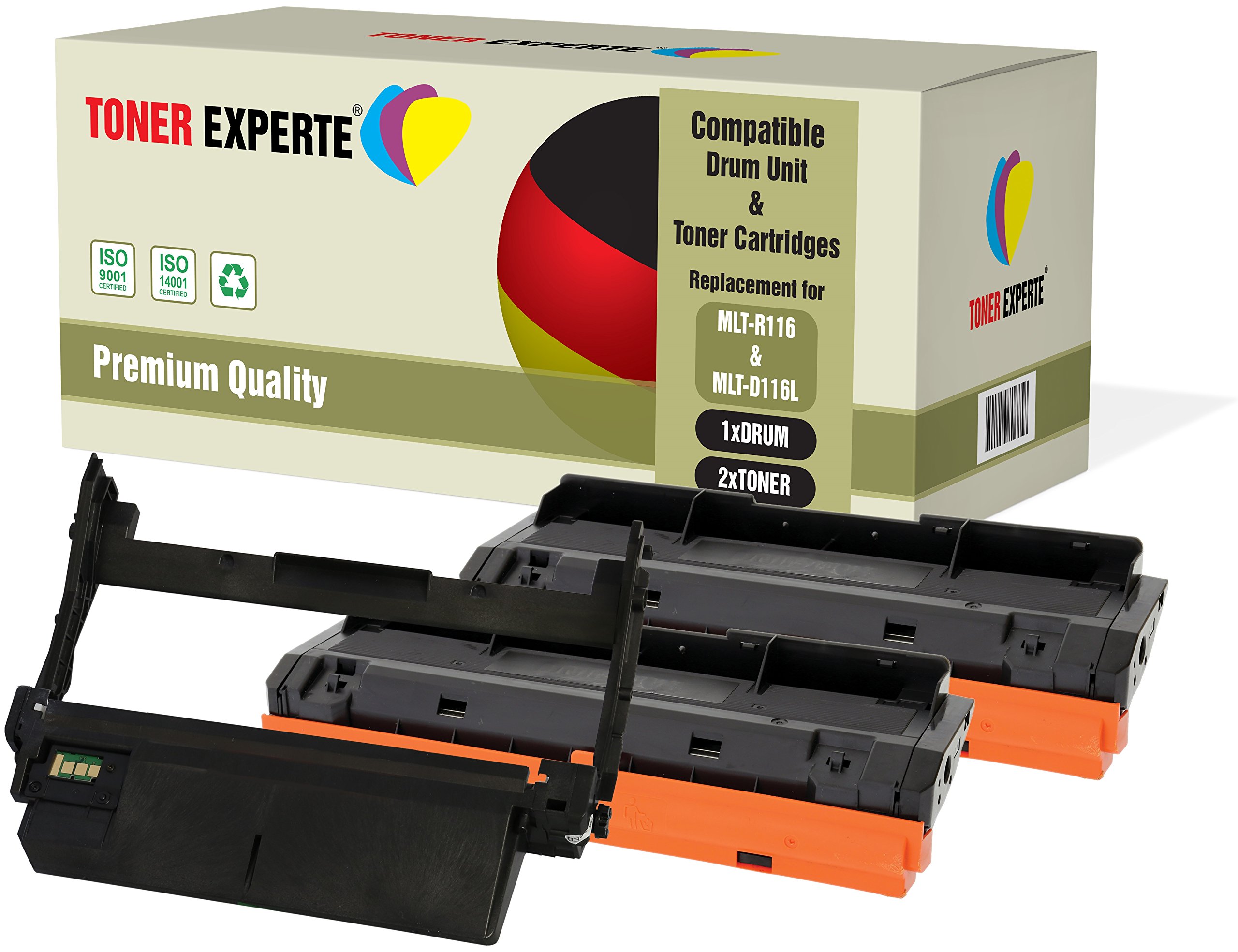 TONER EXPERTE 3-Pack Compatible with MLT-R116 MLT-D116L Drum Unit & 2 Toner Cartridges for Samsung Xpress SL-M2625 M2625D M2675F M2675FN M2825DW M2825ND M2835 M2835DW M2875FD M2875FW M2875ND M2885FW