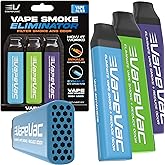 VapeVac (Registered AMZ Brand) – Pocket-Sized Personal Air Filter for Discreet Output Reduction | Minimizes Odor, Keeps Air Fresh | Not an Emission Device – 500+ Uses (3-Pack)