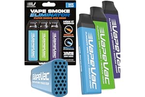 VAPE VAC VapeVac (Registered AMZ Brand) – Pocket-Sized Personal Air Filter for Discreet Output Reduction | Minimizes Odor, Keeps Air Fresh | Not an Emission Device – 500+ Uses (3-Pack)