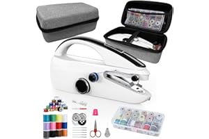 CRAZYBOY Handheld Sewing Machine, Mini Portable Hand Sewing Machine with 20 Thread Colors Emergency Sewing Kit, Suitable for Clothes, DIY Home Portable Sewing Machines