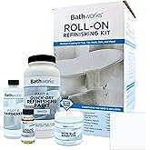 Bathworks Quick-Dry Roll-On Refinishing Kit - 22 fl oz, High Gloss White, Complete DIY System with Tools & Non-Slip Additive - Faster 12-Hour Dry Time for Bathtubs, Tile, Sinks & Showers