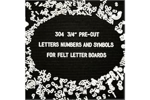 WINSHARP Felt Letter Board Letters Only - 304 3/4" PRE-CUT White Plastic Letters Numbers and Symbols For Changeable Message Board, Baby Announcement Sign, Menu Boards & Word Board Accessories