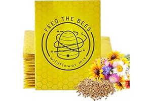 American Meadows Wildflower Seed Packets Feed The Bees'' Party Favors (Pack of 20) - Pollinator Wildflower Seed Mix to Attract Hummingbirds, Bees, and Butterflies, Party Favor for Any Occasion
