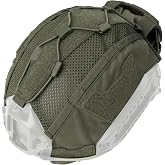 IDOGEAR Tactical Helmet Cover with Battery Pouch for Fast Helmet | 500D Nylon | Counterweight Pouch | Water-Resistant | Hook and Loop Install | NVG Mount Slot | Morale Patch | Cord Organizer