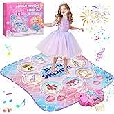 Gleamkid Dance Mat for Kids 3-12 Year Old Girls: 2025 Exclusive Mermaid Dance Mat Toy, 9-Button Light Up Board, 3 Game Modes 9 Levels Dance Pad, Music Princess Toys Birthday Xmas Gifts for 3-12 Girls