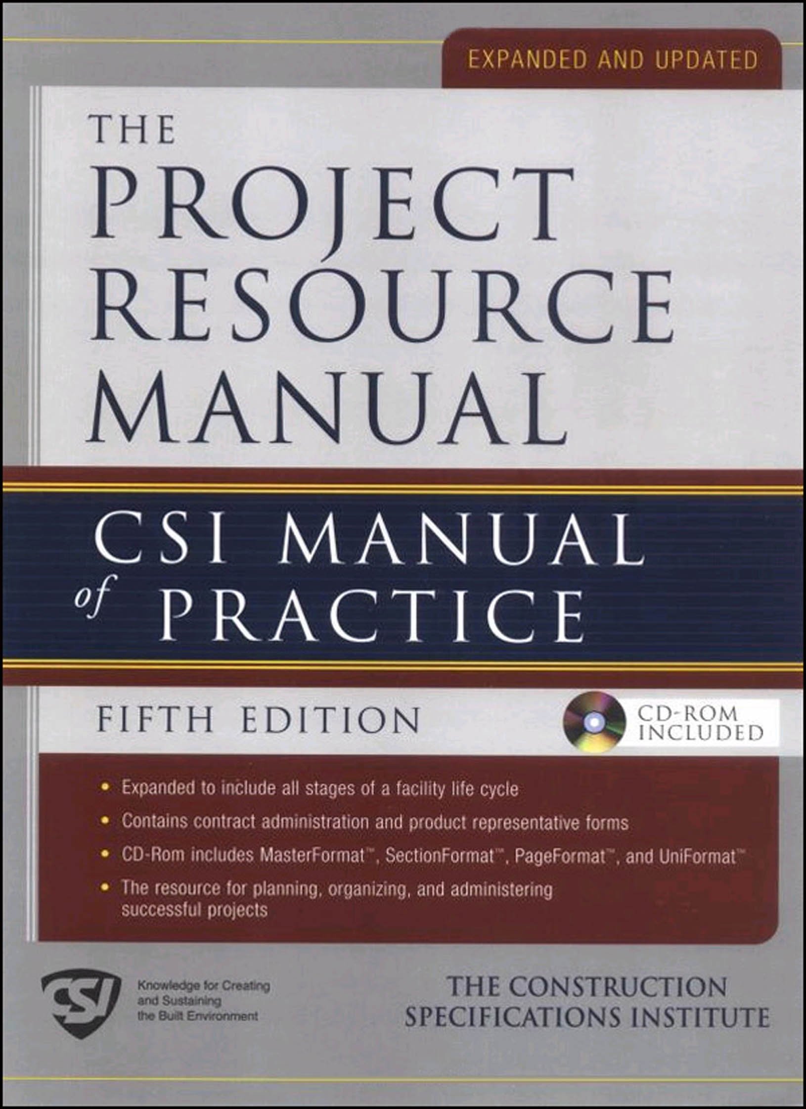 The Project Resource Manual Prm Csi Manual Of Practice 5th Edition The Construction Specifications Institute Ebook Amazon Com