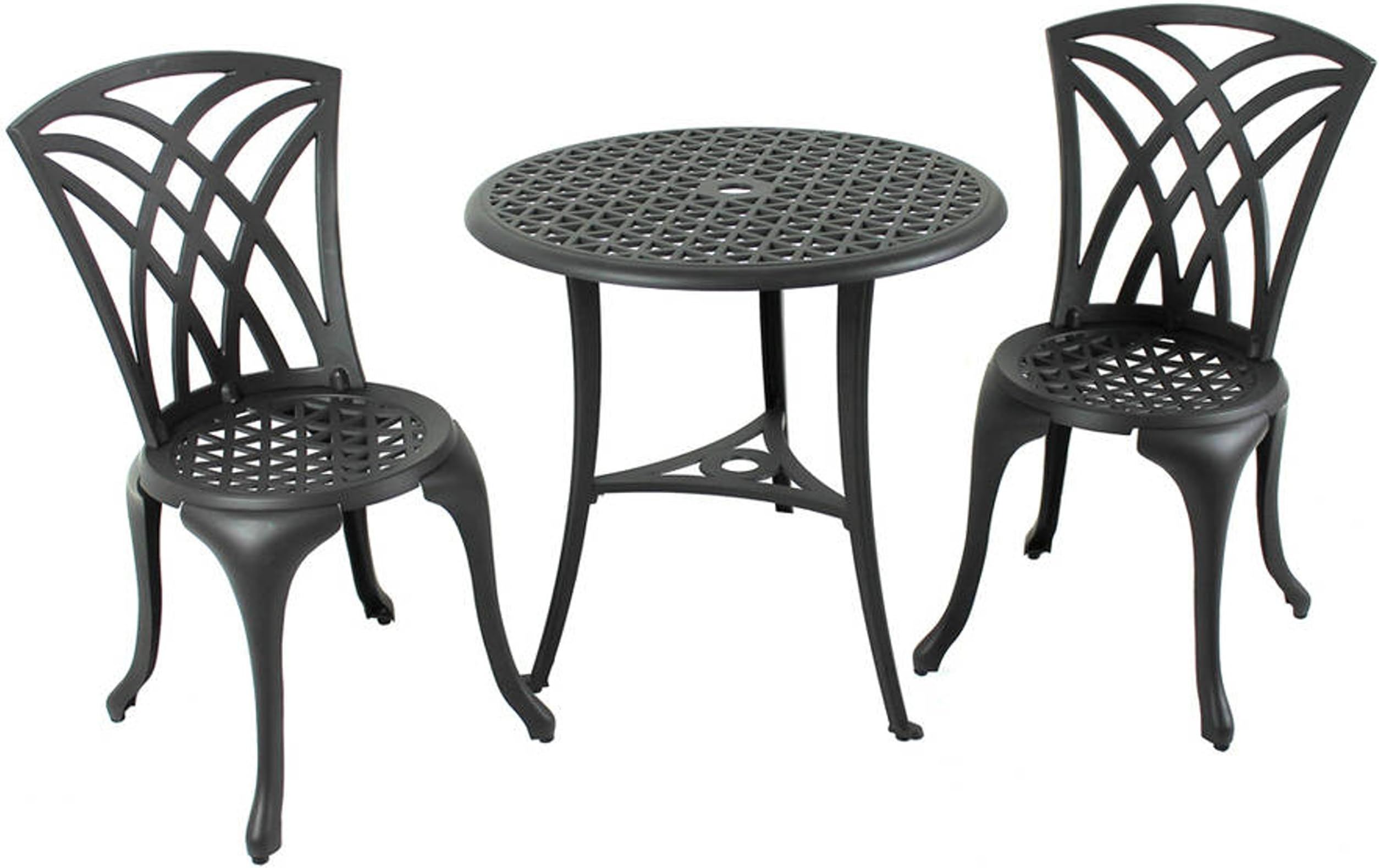 Black Weave Design Aluminum Bistro Set