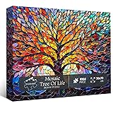 PICKFORU Stained Glass Puzzle Tree of Life Puzzles