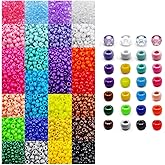 Malynme 4200Pcs Pony Beads Bulk, 28 Colors Rainbow Pony Beads for Hair Braiding, Plastic Beads for Craft Bracelets Making, DIY Projects