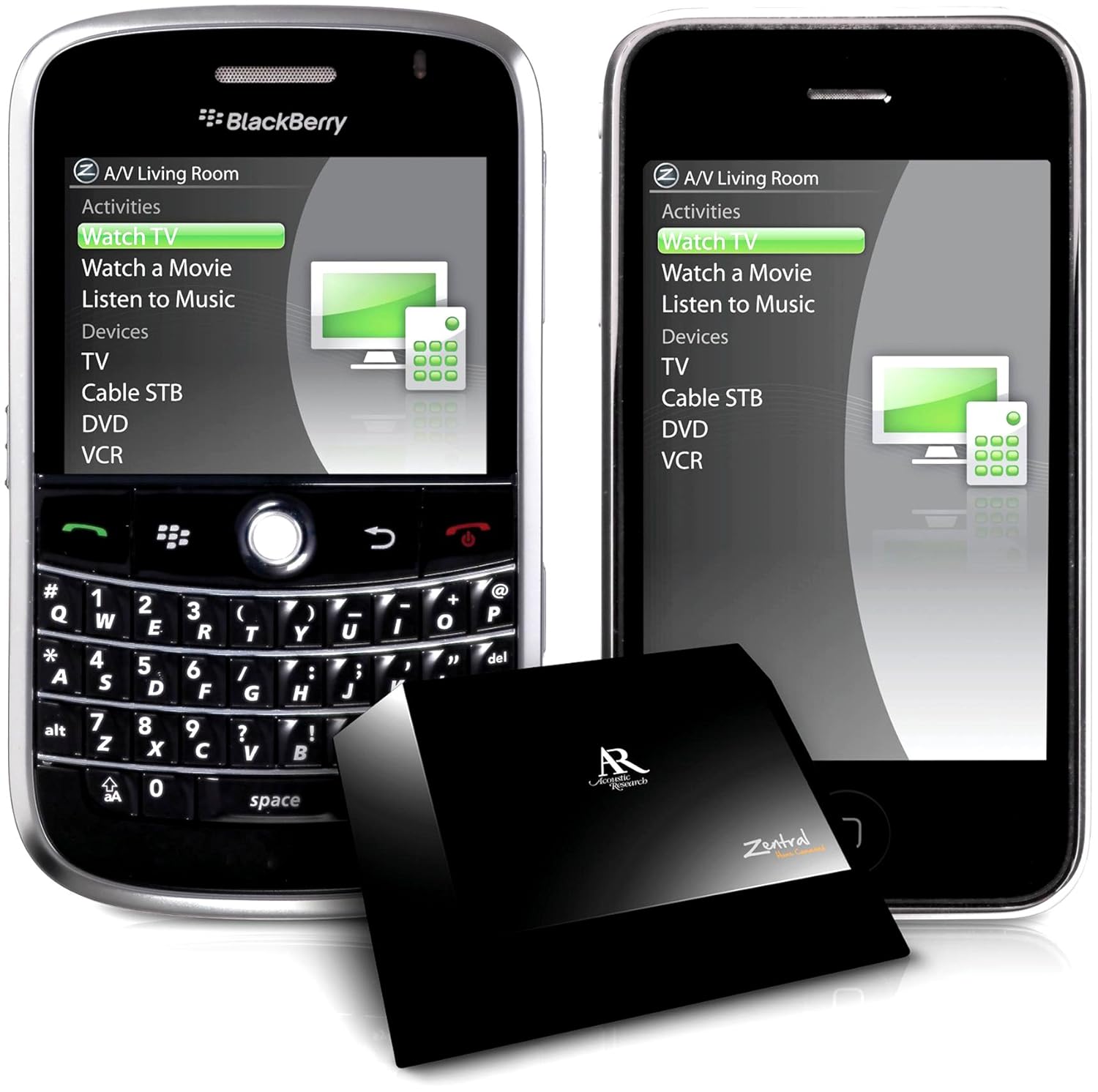 Amazon.com: Acoustic Research Zentral ARRZ100BB Smartphone AV Remote for  BlackBerry: Home Audio