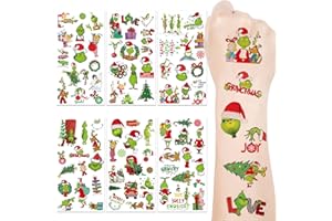 RINOLY 172 PCS Christmas Temporary Tattoos for Kids,Christmas Fake Tattoos Stickers for Boys and Girls,Christmas Gifts Party Supplies Favors Holiday Decors,12 Sheets