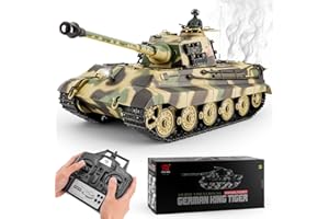 BESTYMXY RC Tanks HengLong German King Tiger Henschel Heavy Tank, 1/16 2.4ghz Remote Control Tank Vehicles Model with Sound & Light for Ages 14+