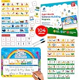 104 PCS Sentence Building for Kids Simply Magic - Sentence Building Magnets | Learn to Read with Sentence Building &amp; Sight Word Magnets Games, Kids Vocabulary Builder, Speech Speak Spell Games for Kids