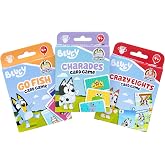 Bluey Card Games 3-Pack of 2-in-1 Preschool Family Card Game, Family Fun | Ages 4 and up with Charades, go fish, and Crazy Eights; each pack offers 2 ways to play, including card games for 2