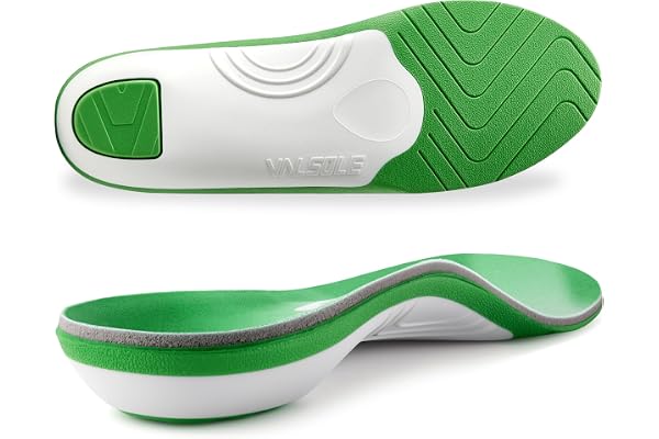 VALSOLE 250+ lbs Plantar Fasciitis High Arch Support Insole for Men Women,Heavy Duty Support Pain Relief Orthotics Insert,Rel