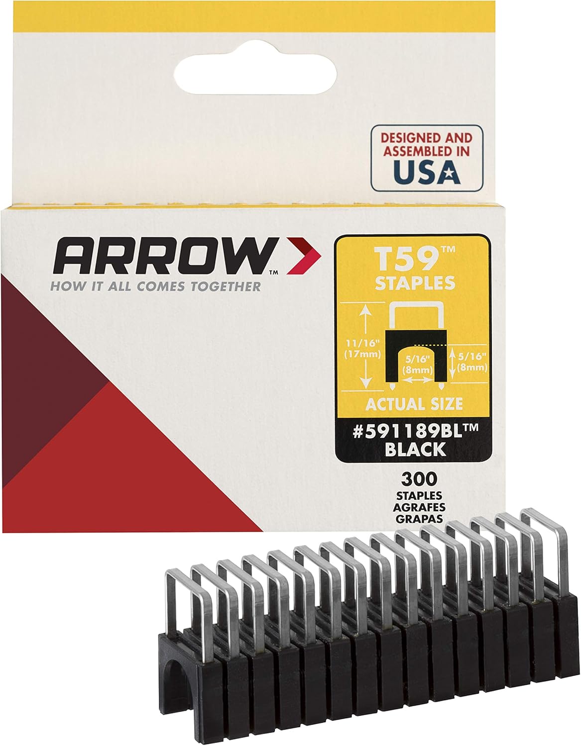 Arrow Insulated Staples (300) 8x8mm Black BigaMart