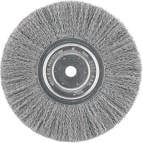 DEWALT Wire Wheel, 8-Inch, Crimped, 5/8-Inch Arbor, Wide Face, .014-Inch (DW4907)