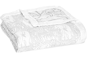 aden + anais Silky Soft Dream Blanket, 100% Viscose Bamboo Muslin Baby Blankets for Girls & Boys, Nursery Crib Blanket, Shower & Registry Gift, Culture Club - Animal Kingdom
