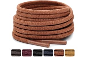 Stepace 1/8" Waxed Thin Round Shoe Laces, [2 Pair] Oxford Shoelaces for Dress Shoes and Boots
