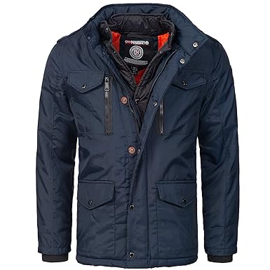 Geographical Norway Herren Steppjacke Winterjacke mit Kapuze – Gefütterter Warmer Anorak - Outdoor SKI Snowboard Kapuzenjacke
