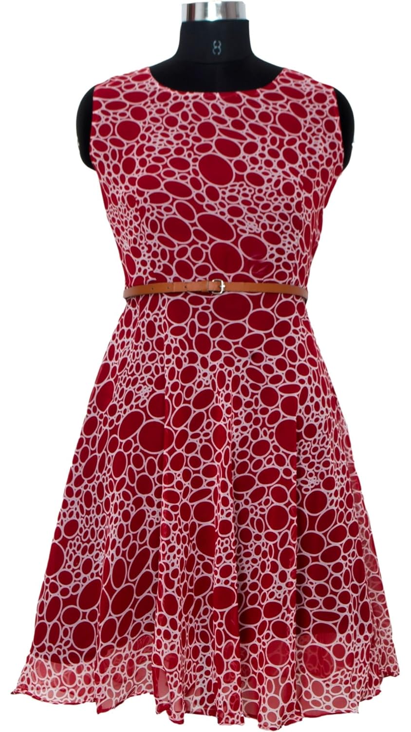 varibha women's georgette printed dress