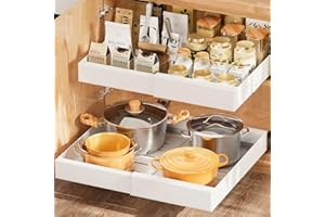 Dobyusf Expandable Pull out Cabinet Organizer, (11.81"-18.1" Width) Adjustable Slide Out Drawers for Kitchen Cabinets, 1Pack