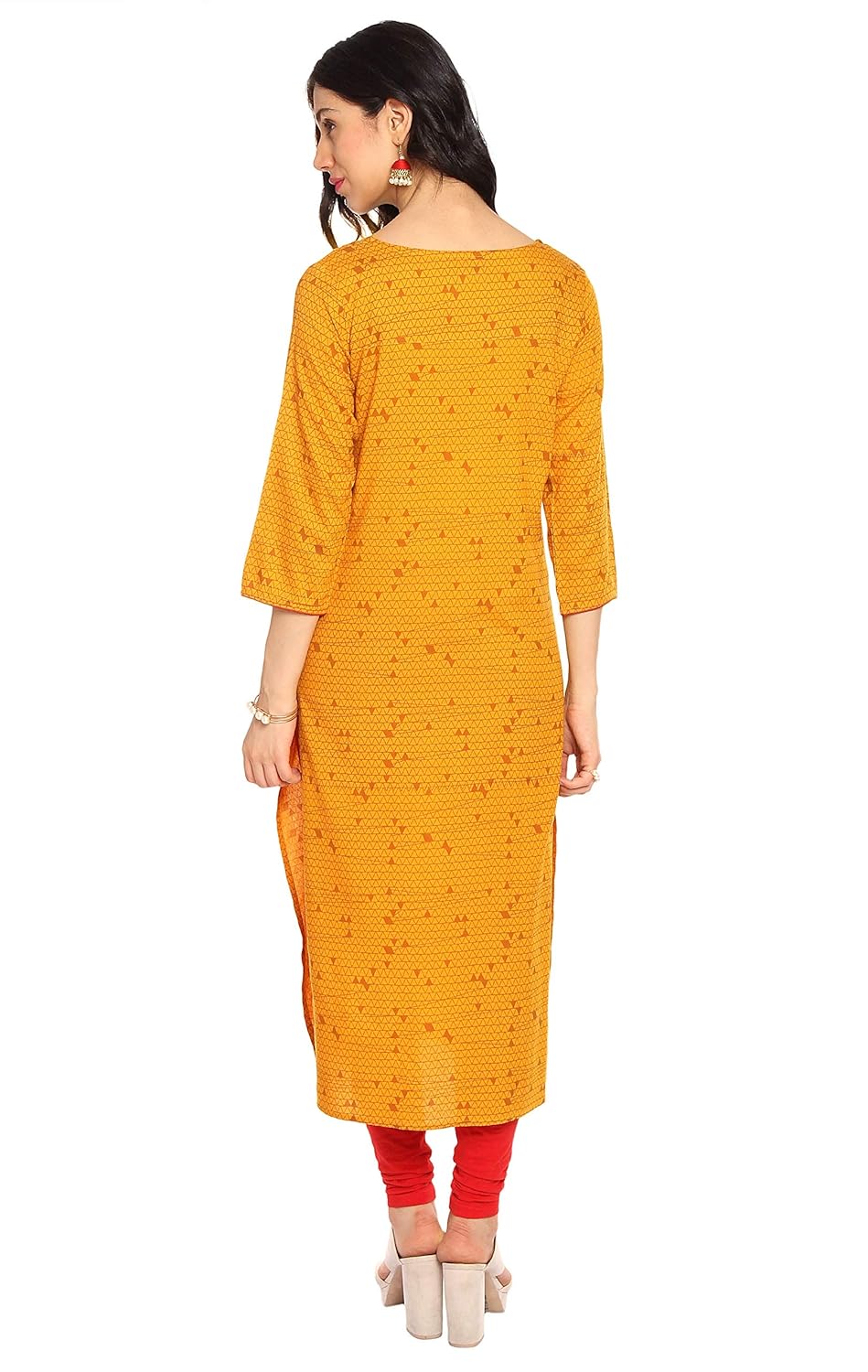 amayra women rayon straight kurti(mustard)