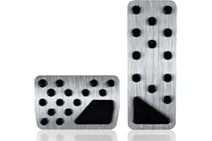 Amiss 2PCS Non-Slip Foot Pedals Pads Fit for Jeep Grand Cherokee Dodge Durango 2011-2022, Auto Aluminum Pedal Covers Accelerator Brake Pedal Cover, Car Interior Accessories Kits - Silver
