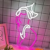 Lady Neon Sign, Pink Women Led Signs for Wall Decor, Dimmable Neon Light Sign for Bedroom, Game Room, Living Room, Bar Decoration, USB Powered Light Up Signs for Man Cave