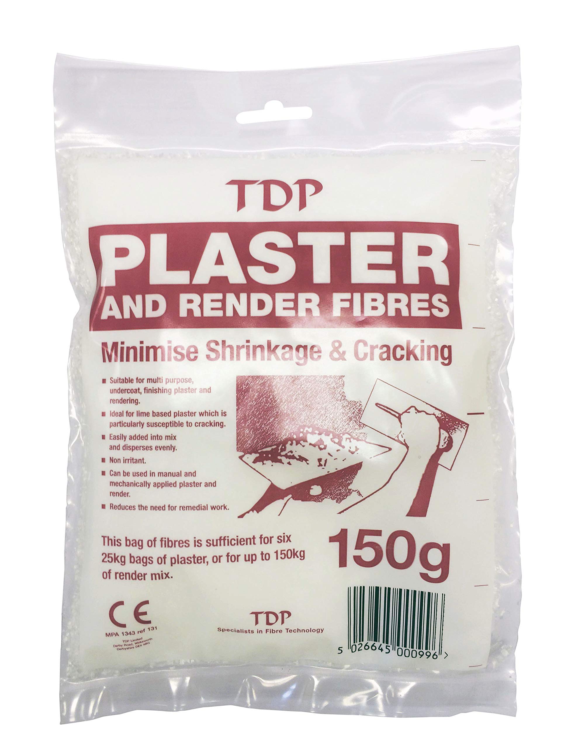 Plaster and Render Fibres Additive 2.2mm Fibres 150 Grams
