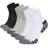 CLOSEMATE 6 Pairs Mens Athletic Ankle Socks Cushioned Running Quarter Socks | Cotton socks with breathable mesh, terry cushion &amp; secure fit for sports, sneakers&amp; daily wear