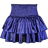 JESKIDS Girls Metallic Skirts Shiny Sparkly Sequin Cheerleaders Skirt