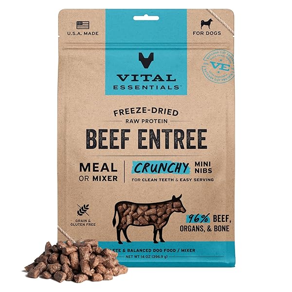 VITAL ESSENTIALS FREEZE DRIED DOG FOOD, RAW BEEF...
