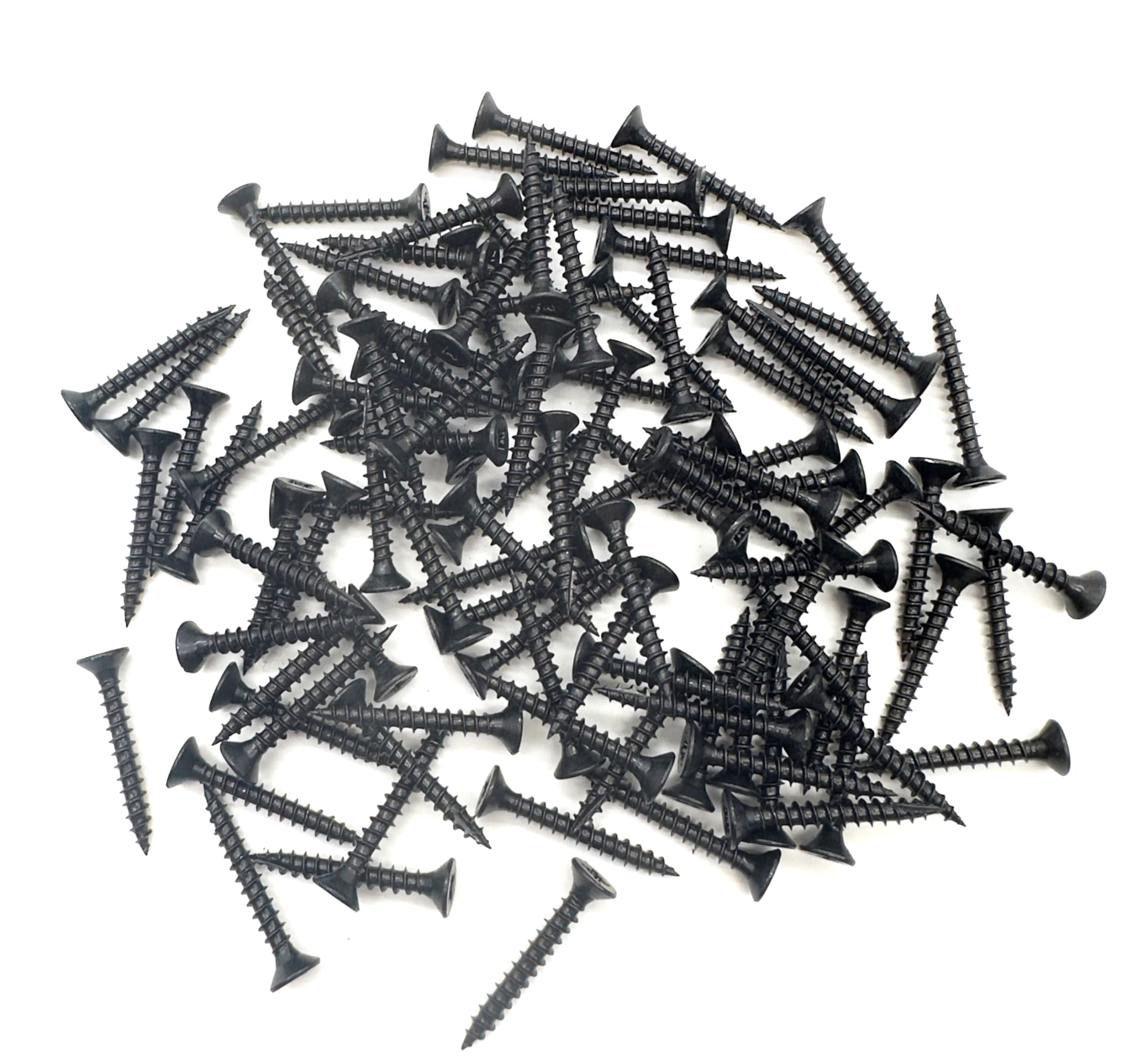 100 PCS Black Wood Screws (4mm x 30mm) Double Countersunk Multi Purpose Organic Woodscrews