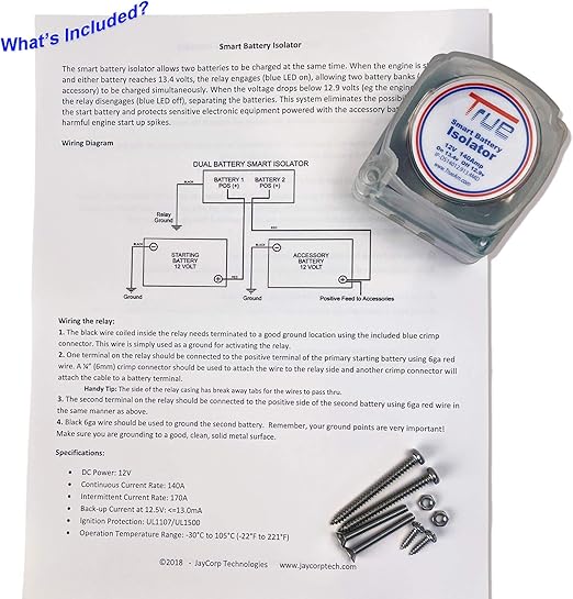 Amazon Com 12v Dual Battery 140a Smart Isolator Vsr Voltage Sensitive Relay For Auto Boat Rv Automotive