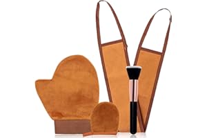 Fake Tan Mitt Applicator Kit 4 in 1,Self Tanning Mitt Set,Exfoliating Glove,Tan Mitt Cream Applicator,Tanning Back Lotion App