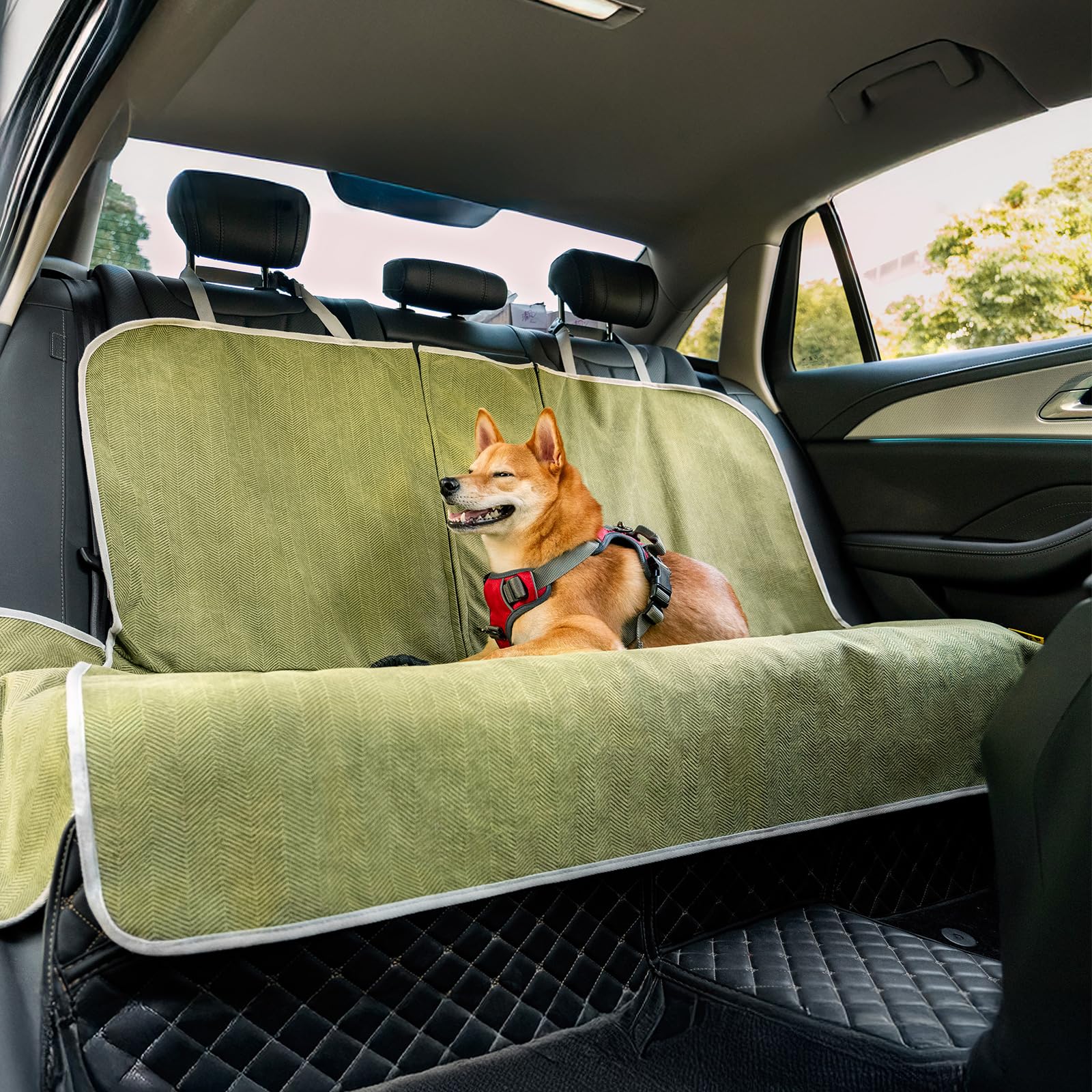 Photo 1 of FUNNY FUZZY Dog Car Seat Cover for Back Seat, Waterproof, Scratchproof Car Seat Protector for Dogs Nonslip, Dog Back Seat Covers for Cars, Trucks and SUVs, Back Seat(18.1''W x 53''L×22" H)