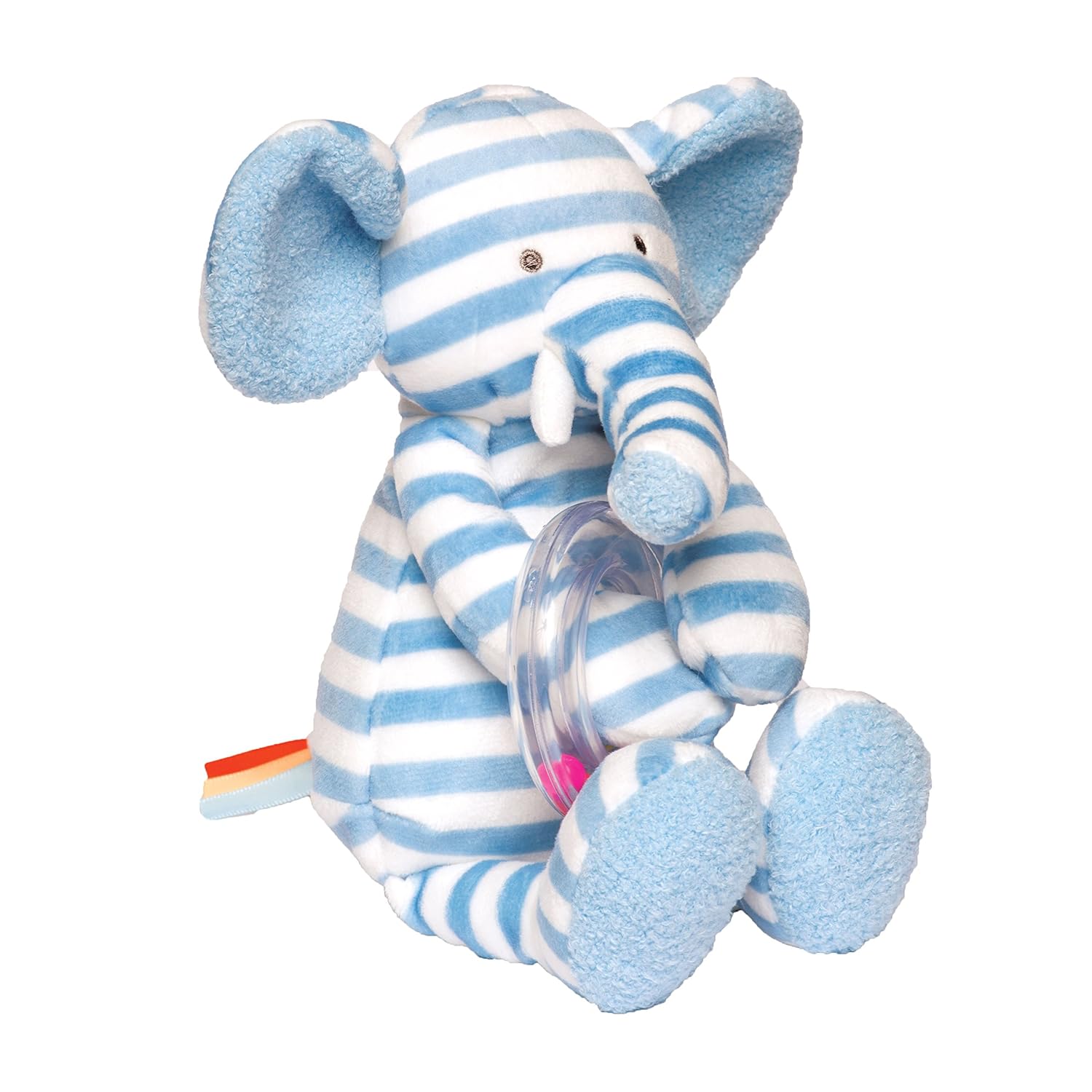 10 10 314460 Blue Elephant Manhattan Toy Baby Activity Plush Toy with