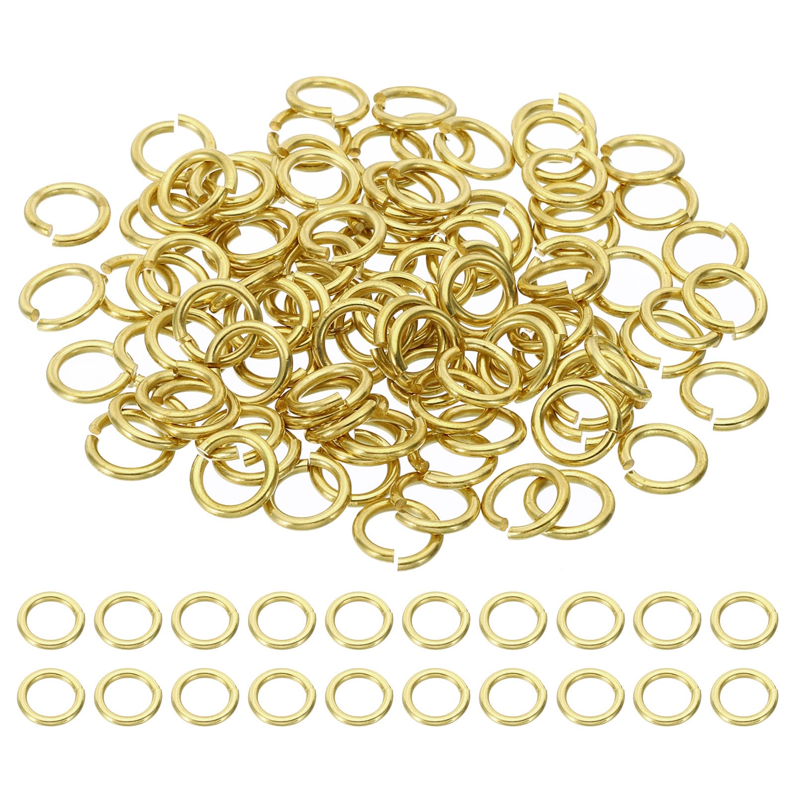 PATIKIL 10mm Open Jump Rings, 100Pcs Solid Copper Round Ring Charm Loops Connectors for Jewelry Making Crystal Garland Necklaces Earrings Keychains Craft DIY, Copper