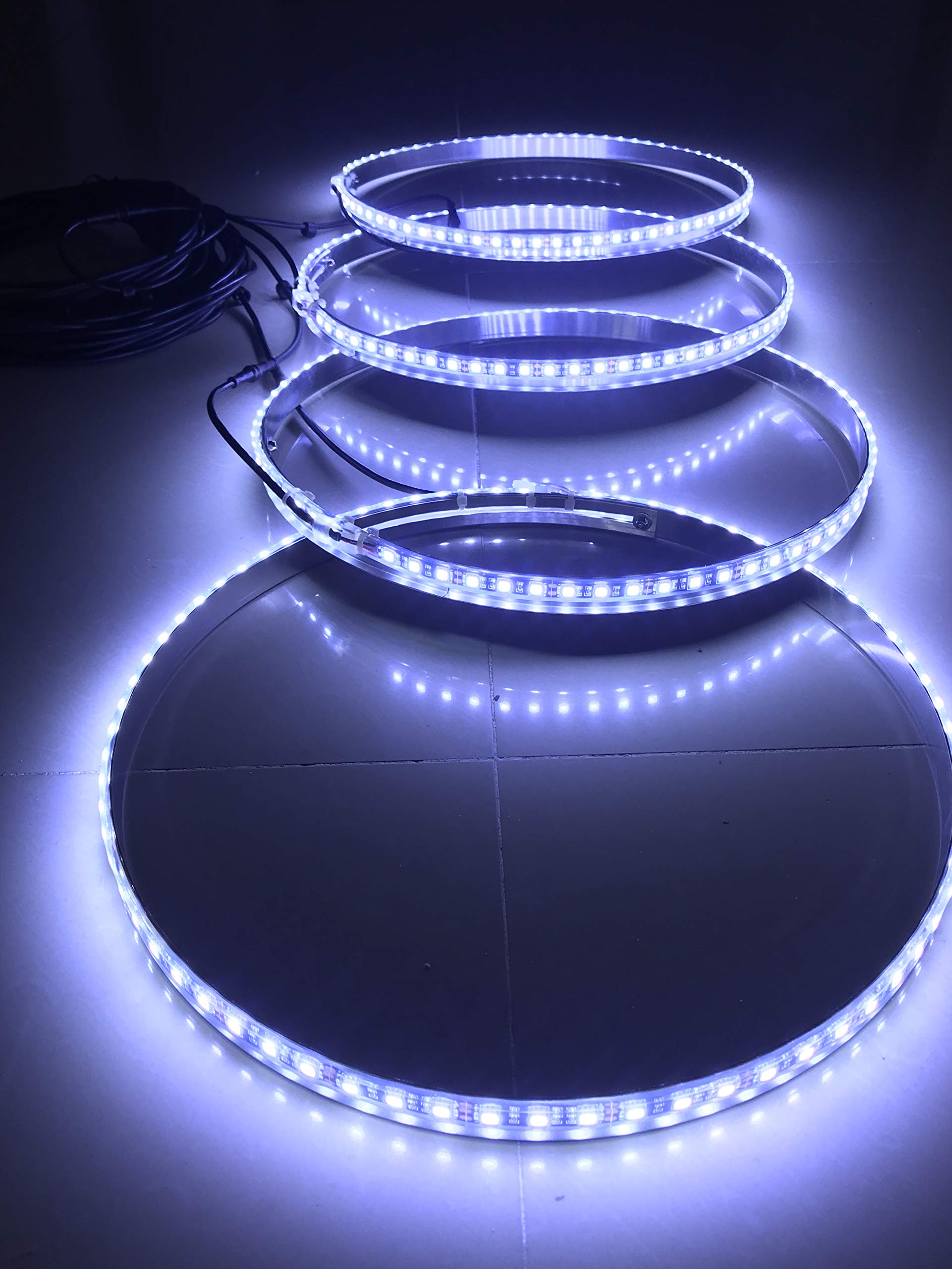 Sando Tech Pure White 17.5‘’ LED Wheel Ring Lights Rim Lights Tire Lights Switch Controlled 4 Lights