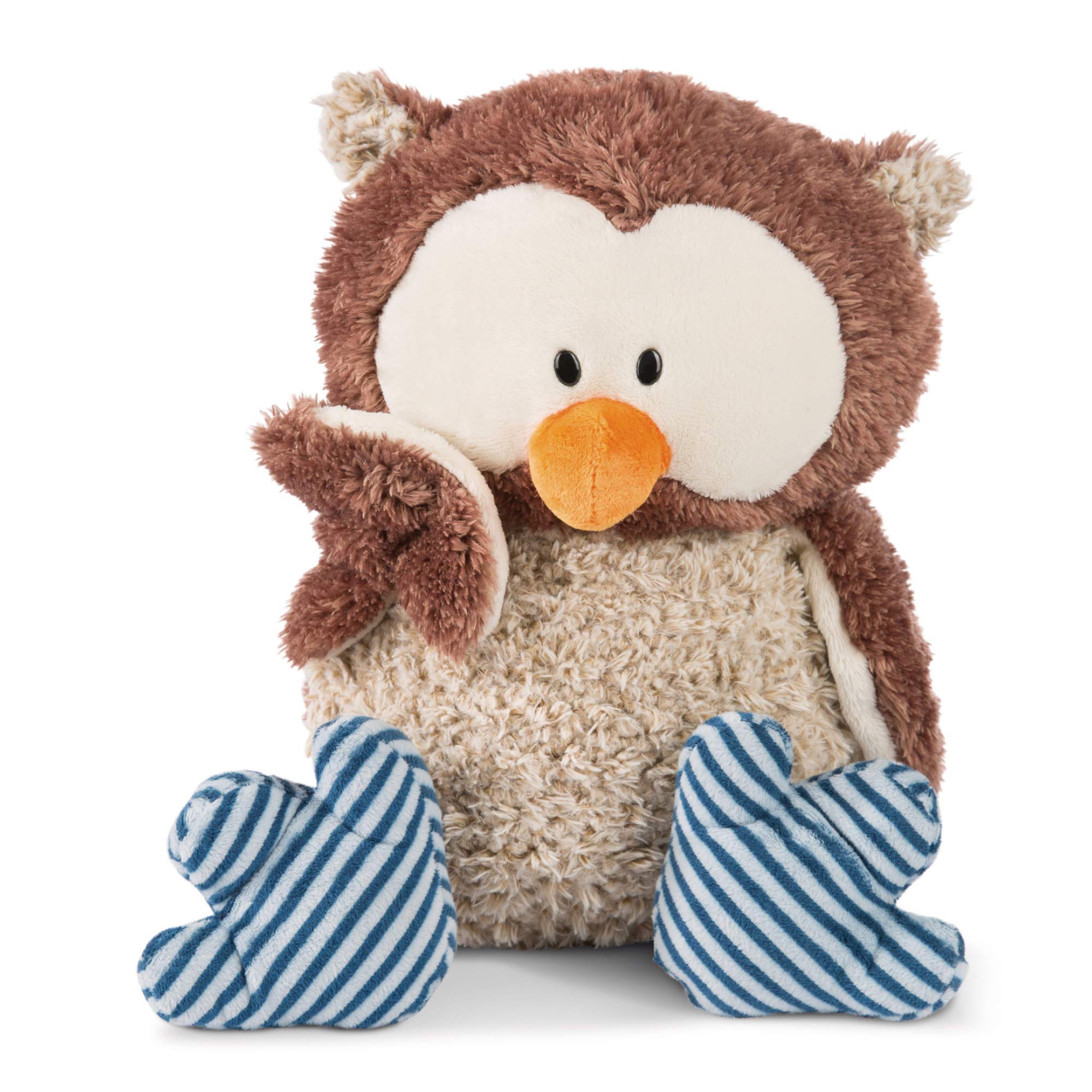 Nici 46093 Plush Cuddly Toy Owl Oscar with turnable Head 50cm, Single, Brown/Blue, 50 cm