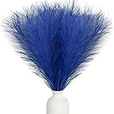 Mandy's Royal Blue Silk Pampas Grass Bouquet 20 Stems 17.7in Fluffy Artificial Pampas with Bendable Stems for Valentine's Day and Easter Decorations Wedding Centerpiece Home Boho Décor