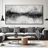 Black Art Wall Decor for Office Framed Abstract Canvas Prints 24"x48" Wall Art Dining Room Modern Bedroom Pictures Wall Decor